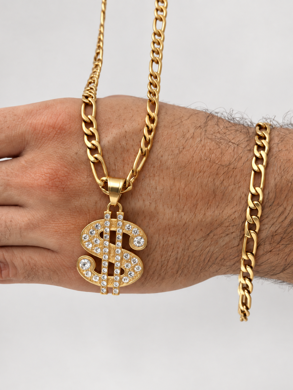 Cadena 3x1 + Dije Dolar (PULSERA GRATIS)